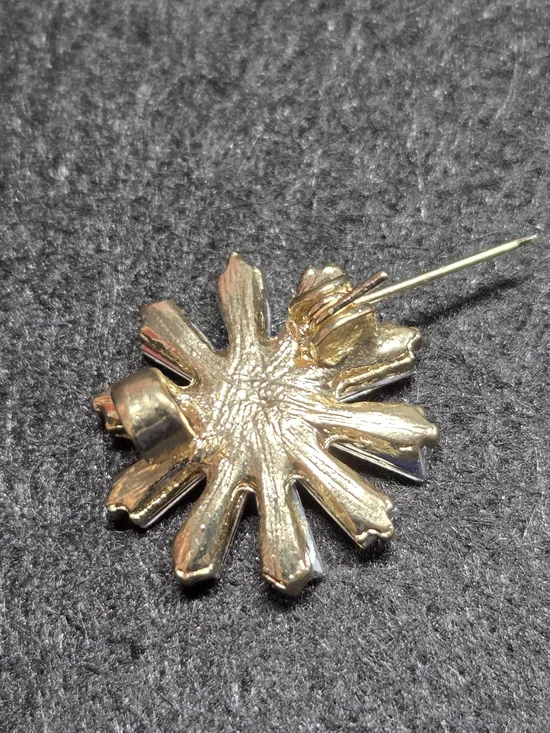**Crystal Starburst Clip-On Earring - Gold Tone** - Picture 2 of 2